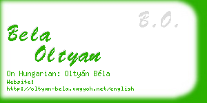 bela oltyan business card